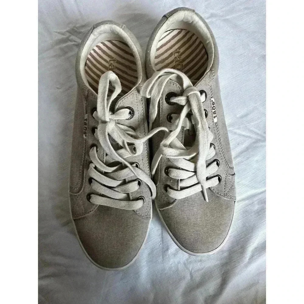 Taos Shoes Women’s Size 8 Star Casual Low Top Lace Up Sneakers STA-12844 Tan - Picture 5 of 8